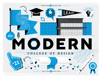 Acceptance Packet Print black blue college design illustration modern vector