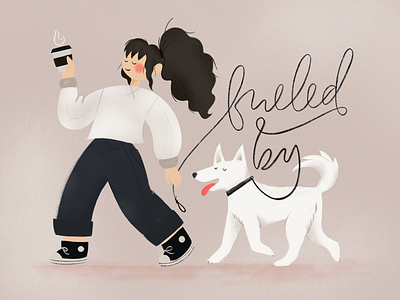 Fueled By Passion Day Illustration coffee dog girl illustration ipad passion procreate