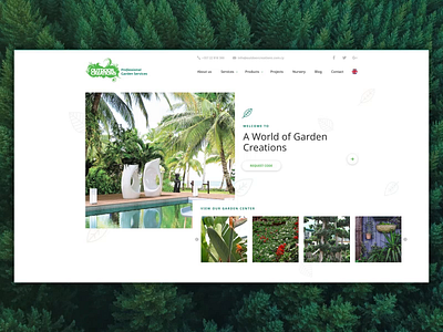 Outdoor Creations website - Design/layout and concept video animated carousel demo garden gardening green layout leafs slider web design website