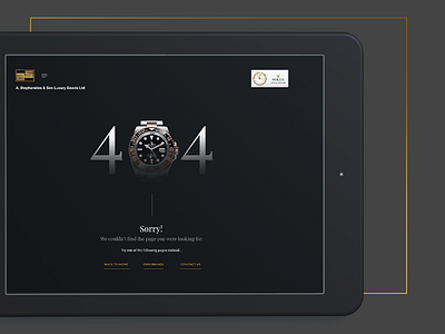 Stephanides Luxury Goods - 404 Page Design