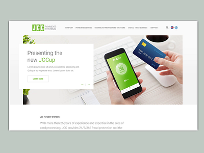 Animated concept design for JCC Payment Systems animated animation clean concept corporate demo design elegant parallax scroll scrolling slider web design white