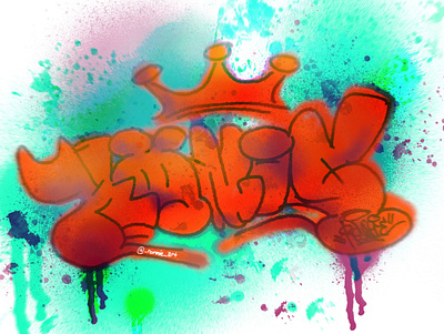 Graffiti colorful digital art funky graffiti illustration streetart throwup