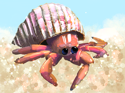 Hermit crab digital painting crab digital art digital painting hermit crab