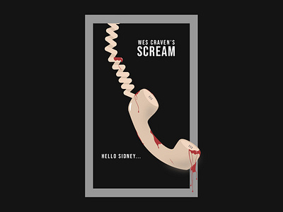 Scream 90s adobe illustrator beginner blood creative cloud design digital painting hello dribbble horrror illustration movies new pen tool poster art scream telephone vector