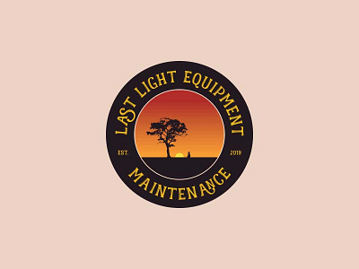 Logo for Last Light Equipment Maintenance badge logo branding creative logo dog flat illustration logo manwar007 retro logo sunset logo tree logo vector vintage logo