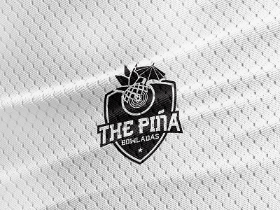 The Pina Bowladas Logo drinks logo flat lawn lawn ball logo logo manwar007 pineapple logo shield logo sports logo vector