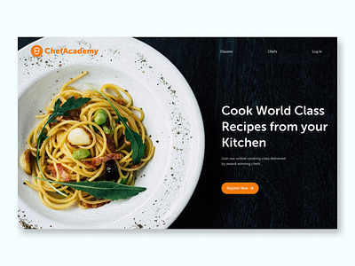 Online Cooking Class chef cooking food hero hero banner hero image landing page ui web