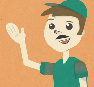 Lil Trucker Guy character illustration texture