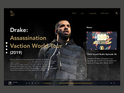 Drake Concept Website design drake photoshop sketch ui ui design ui designer ux ui web web desgin