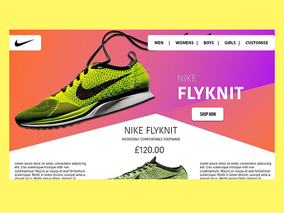Nike Front Page branding design nike photoshop sketch ui web web desgin
