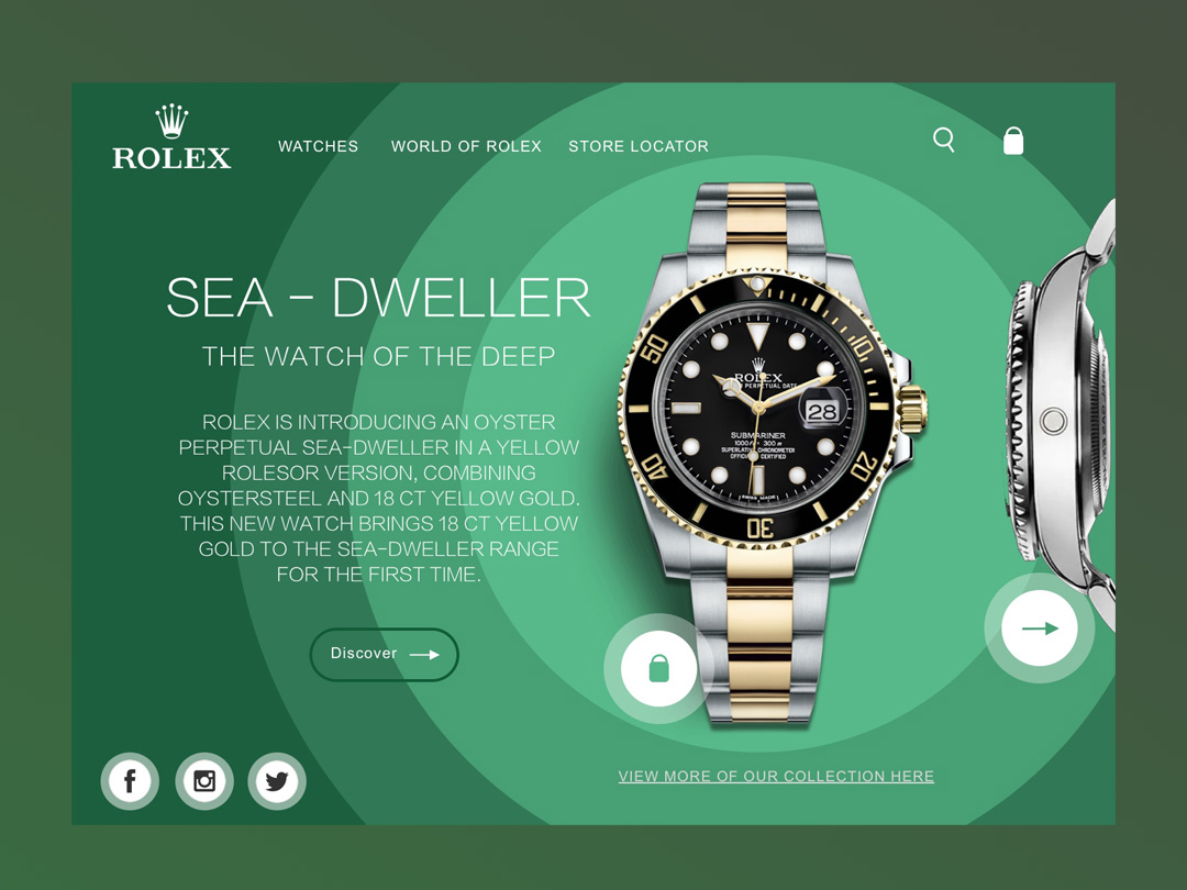 Rolex Homepage by James Fawdry on Dribbble