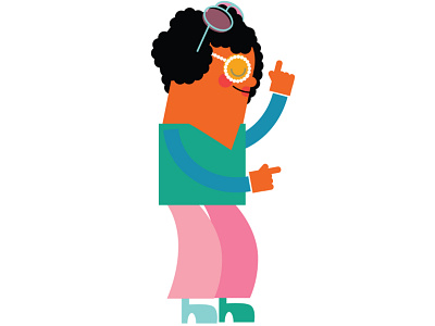 Doubbble Shades character design dance disco illustrator limited palette platforms shades woman of color