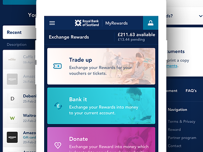 Reward program of Royal Bank of Scotland account bank blue card design donate mobile money rbs reward royal site