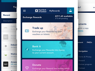 Reward program of Royal Bank of Scotland account bank blue card design donate mobile money rbs reward royal site