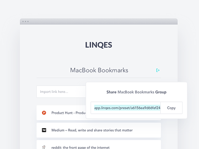 Linqes - Manage and share your bookmarks bookmark design light links linqes manage preset service share
