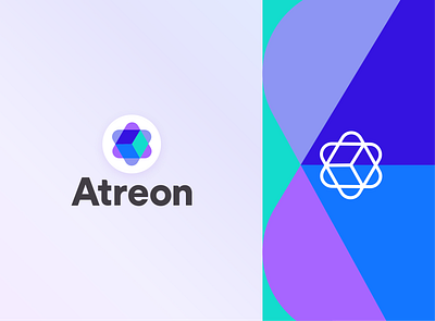Atreon Logo Concept blockchain branding logo typography vector