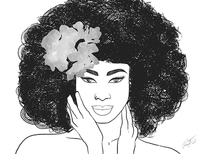 Black Beauty blackwoman branding design drawings illustration instagram post procreate profile social media