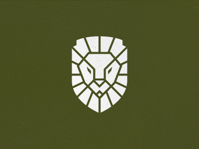 The Lion graphic design green identity logo white