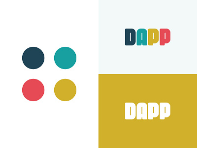 Dapp Identity blue graphic design identity logotype mobile typography yellow