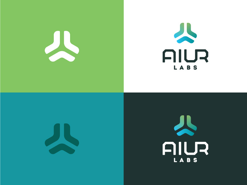 Aiur Identity graphic design identity logo green blue logo mark symbol