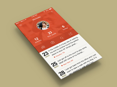 Profile Screen apple calendar graphic design ios menu mobile orange profile ui deign