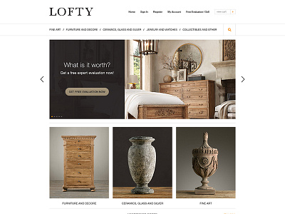 Lofty Website gallery graphic design homepage lofty menu user interface web design
