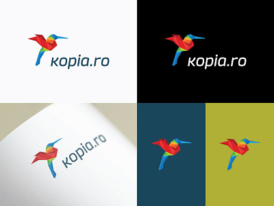 Kopia.ro Identity blue branding colours graphic design green hummingbird identity design logo logo design logotype nicu balan red