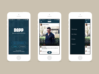 Dapp UI application blue fashion graphic design ios iphone mobile social ui user interface