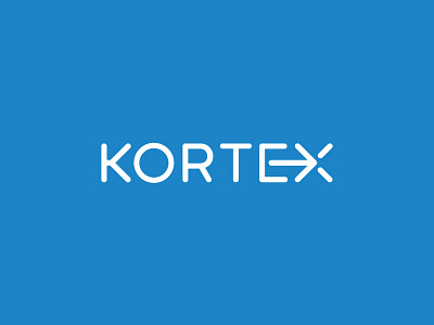 Kortex arrow blue forward graphic design logo logotype type white