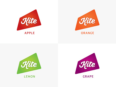 Kite Flavours custom fruits grapes identity lettering logo soda type