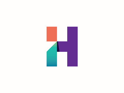 the "H" graphic design h letter purple symbol typography