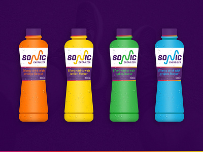 Sonic Package Design bottle energy energy drink fruits graphic design packaging soda sonic logo sports