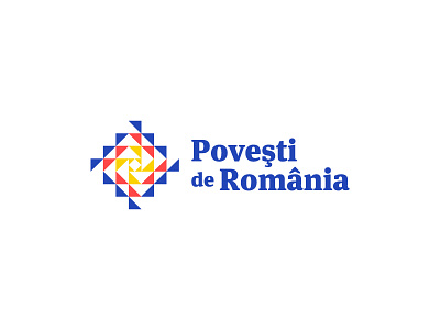 Povesti De Romania blue flag folklore graphic design identity logo red romania yellow