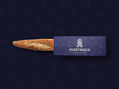 Matriosca Baguette Bag bag bakery blue bread graphic design identity logo packaging pattern