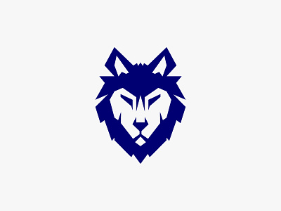 Wolf Head animal blue graphic design head mark symbol wolf