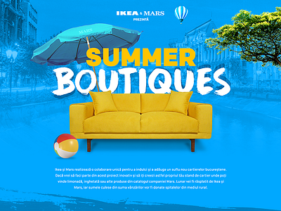 Summer Boutiques Home Page blue digital graphic design pitch user interface web yellow