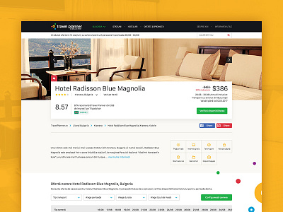 Travel Planner Landing Page graphic design hotel hotel page travel ui user interface web design yellow