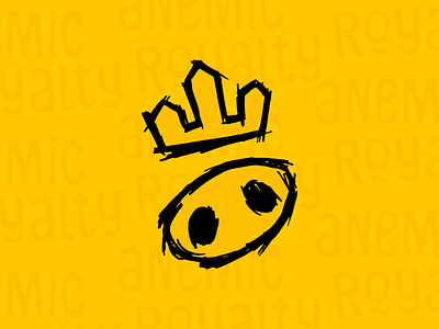 The King black graphic design king pattern pig symbol yellow