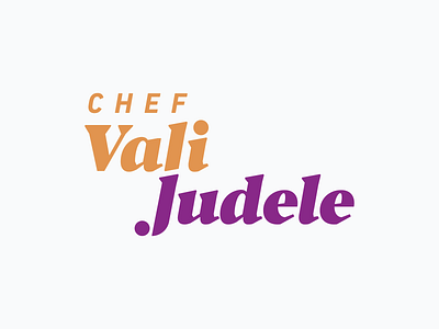 Chef Vali Judele branding chef custom graphic design identity design knife logo logo design purple typography