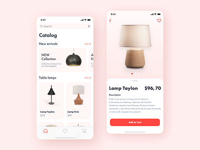 Lighting Online Store design figma interaction interface ios lamp mobile pink product ui uiux