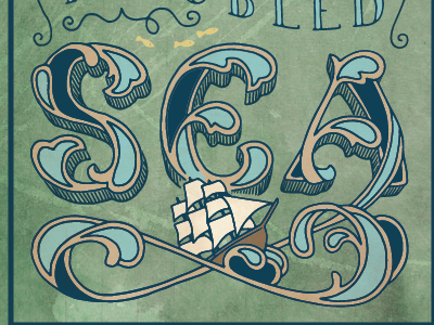 SEA boat hand letter lettering ocean