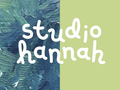 Studio Hannah Logo artist blue branding design green illustrator lettering logo paint studio white