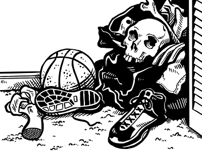 Skeleton in the Closet artist black and white book illustration design digital art digital drawing illustration ink art procreate procreate app skeleton skull skull art skull logo