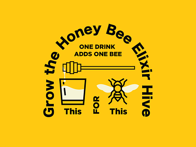 Honey Bee Elixir Logo Element for Label bee bee hive label labeldesign liqueur label logotype savethebees