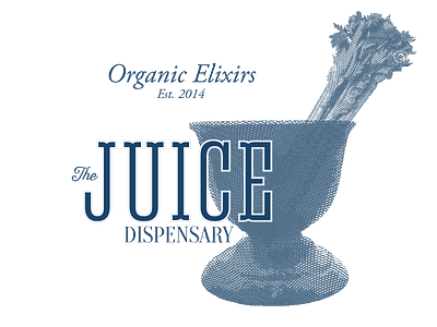The Juice Dispensary branding dispensary juice logo pestle