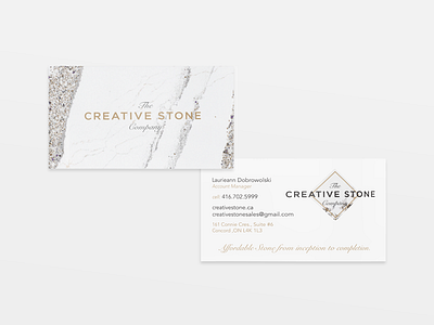 The Creative Stone branding business cards hip logo marble minimal stone thain creative