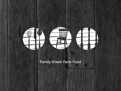 The Farmhouse branding business cards chair farm food fork icons logo restaurant thain creative wood