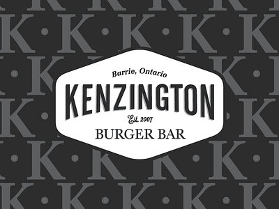 Kenzington Burger Bar Logo branding chair drink food fork logo poster restaurant thain creative typography