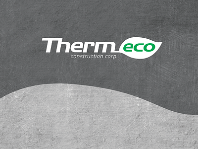 ThermEco Construction Corporation branding concrete construction eco environment leaf logo thain creative