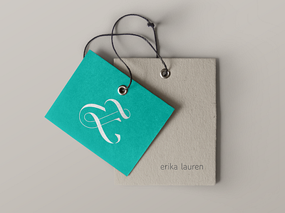 Erika Lauren art branding business cards jewellery jewelry logo monogram tag thain creative